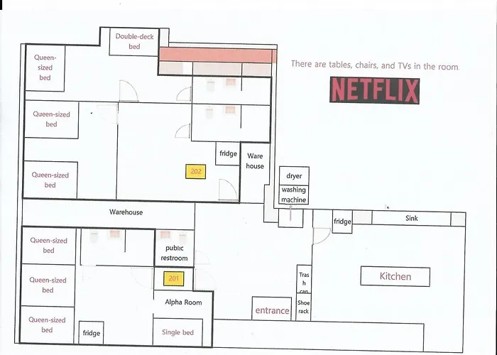 アパート 2f 4bathrooms, 9beds, 7-16 Persons Team